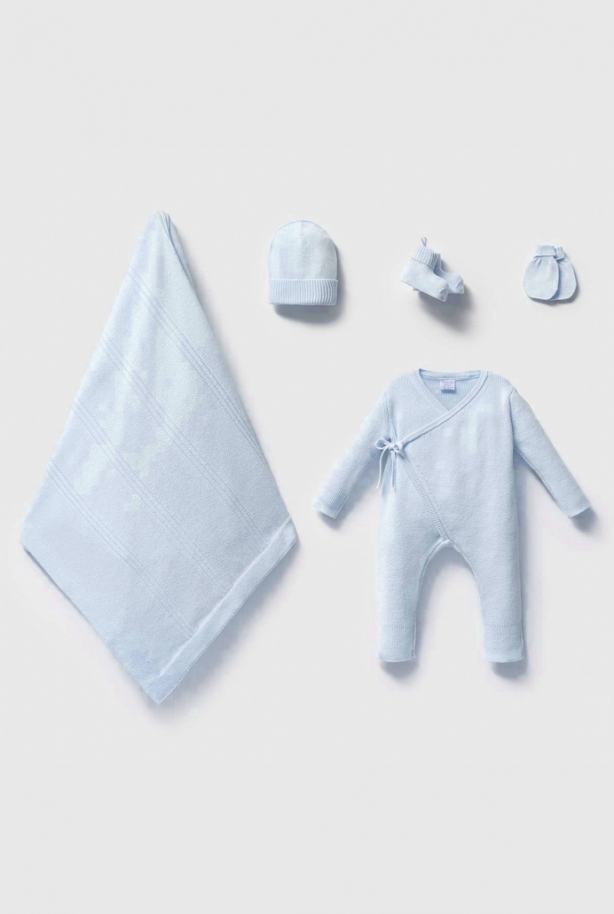 8293N UNISEX 0-3 AY GOTS 5Lİ SET MAVİ