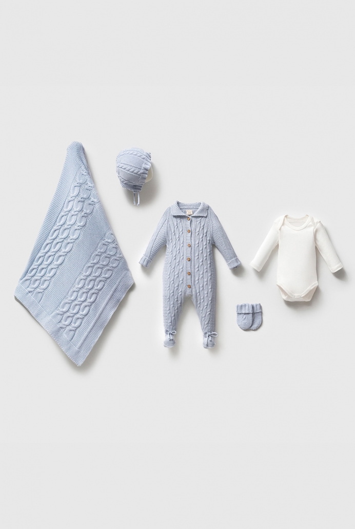 8298N UNISEX 0-3 AY ALEX 5Lİ SET MAVİ