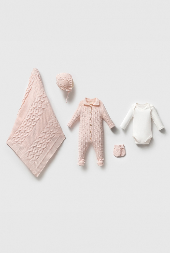 8298N UNISEX 0-3 AY ALEX 5Lİ SET PEMBE