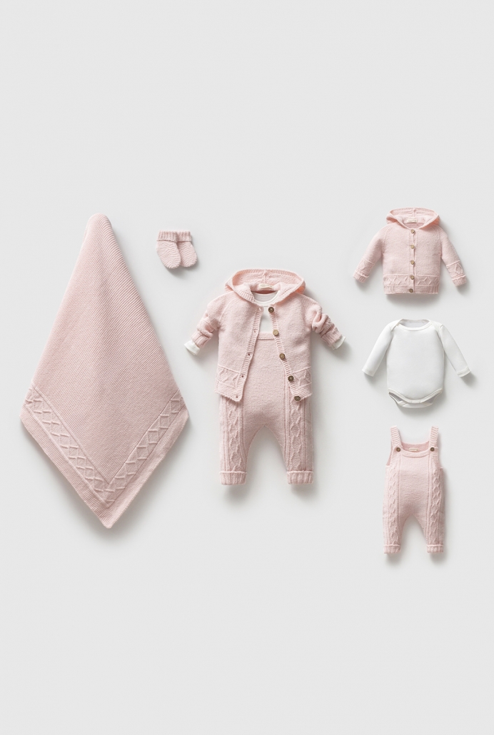 8351N UNISEX 0-3 AY BAKLAVA DESEN SALOPETLİ 5