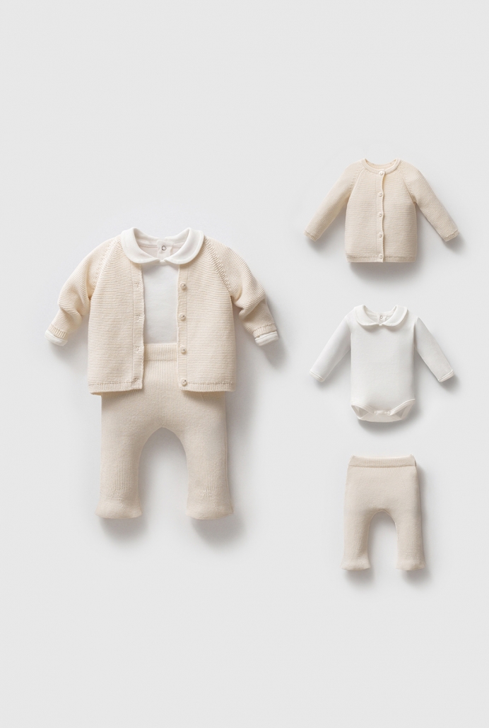 8354N KIZ 3-6-9-12 AY LİNKSLİ 2Lİ TAKIM KREM