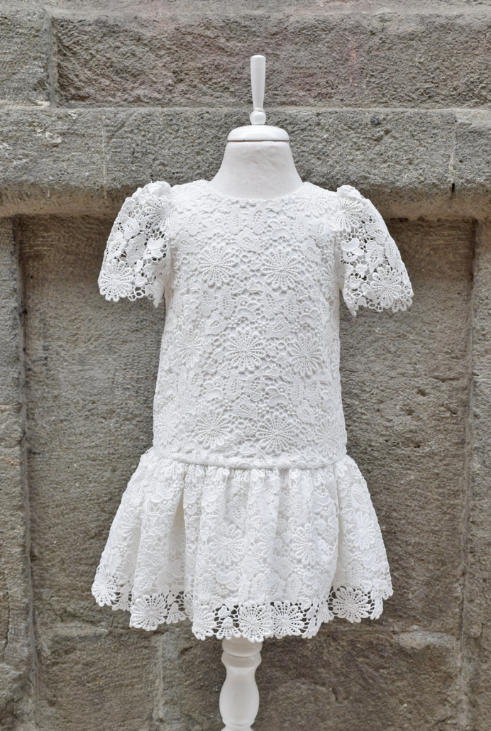 Beyaz Dantel Çocuk Elbisesi