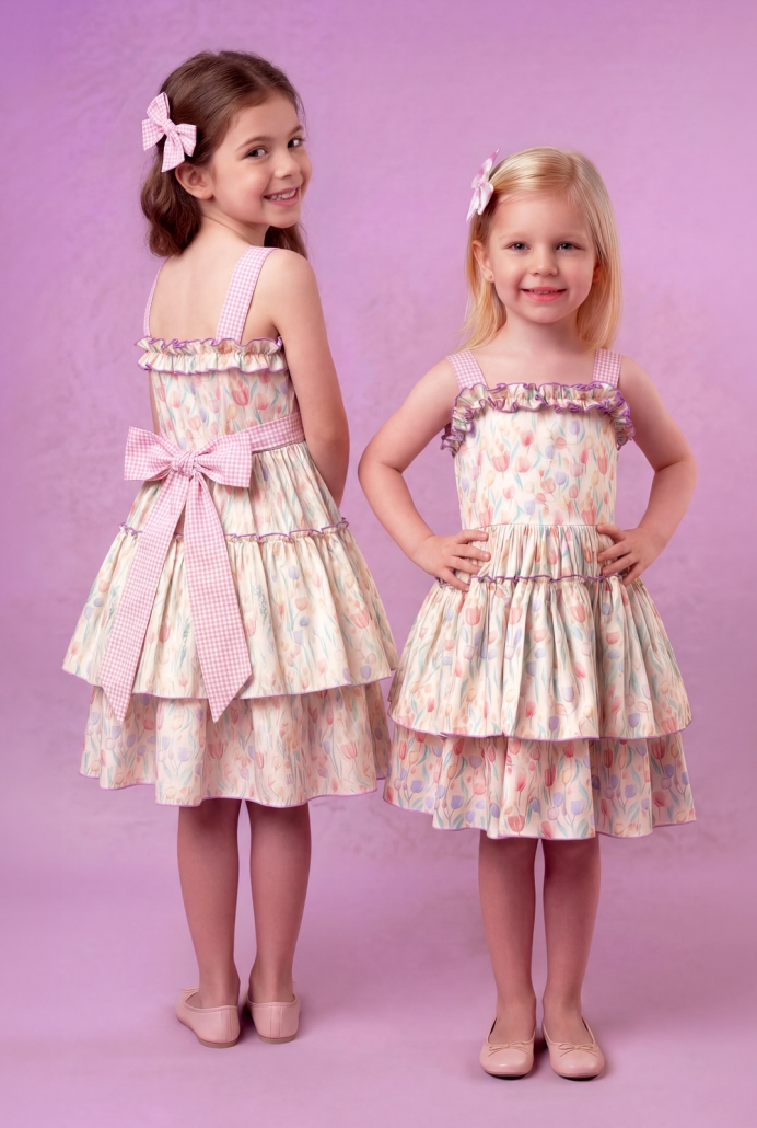 Lale Desen Kız Çocuk Elbisesi ve Tokası