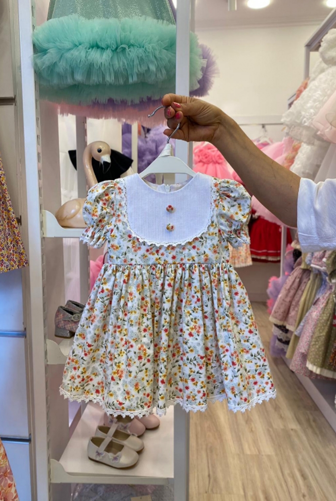 Mini Çiçek Desenli Bebek Elbisesi